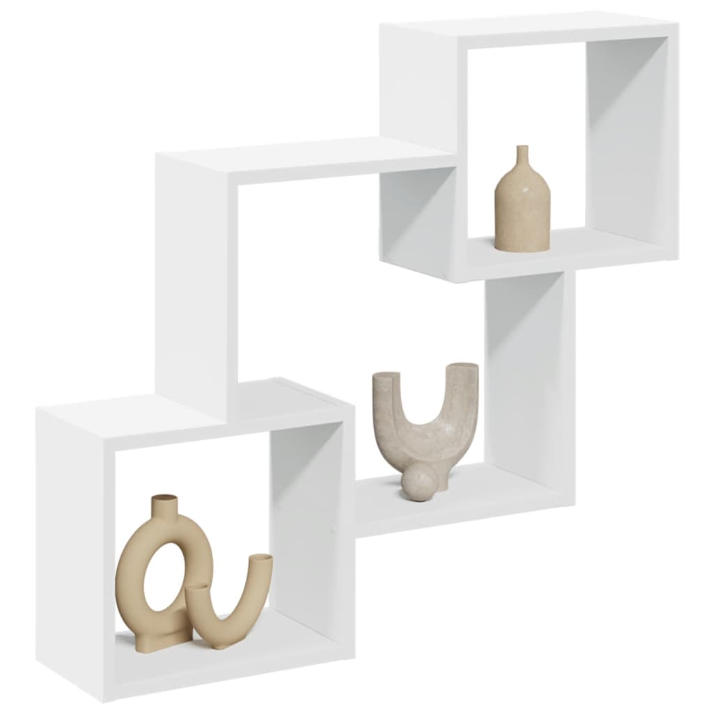 Wandkast 78x18x71 cm bewerkt hout wit is nu te koop bij PeponiXL, paradijselijk wonen!