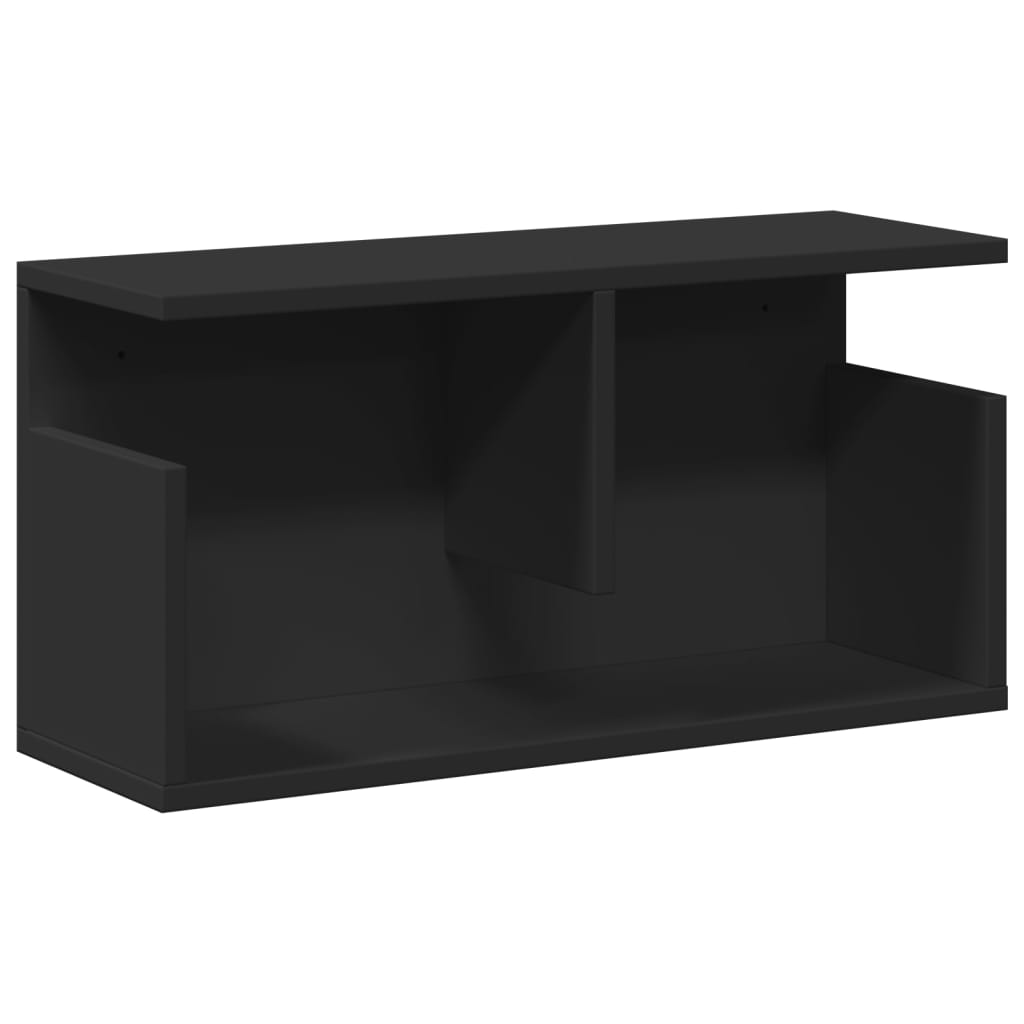 Wandkast 60x20x30 cm bewerkt hout zwart is nu te koop bij PeponiXL, paradijselijk wonen!