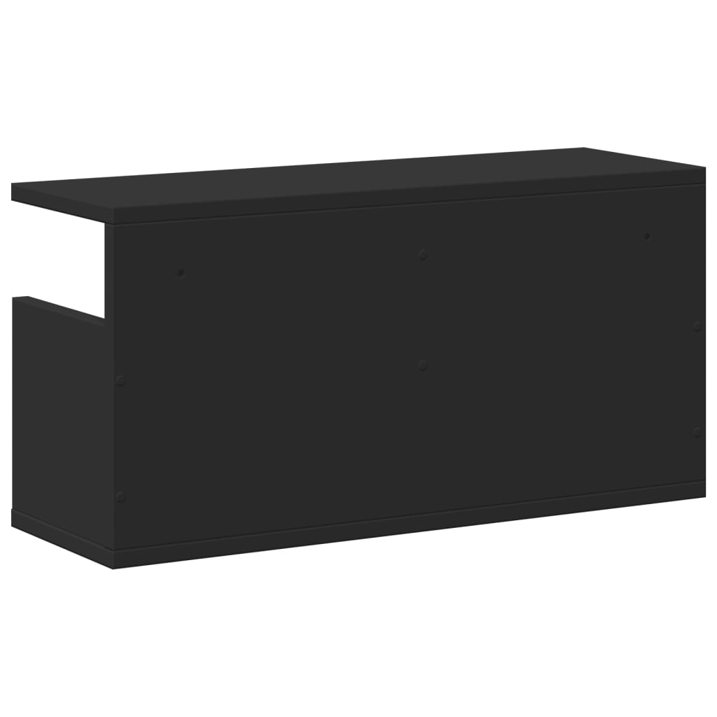 Wandkast 60x20x30 cm bewerkt hout zwart is nu te koop bij PeponiXL, paradijselijk wonen!