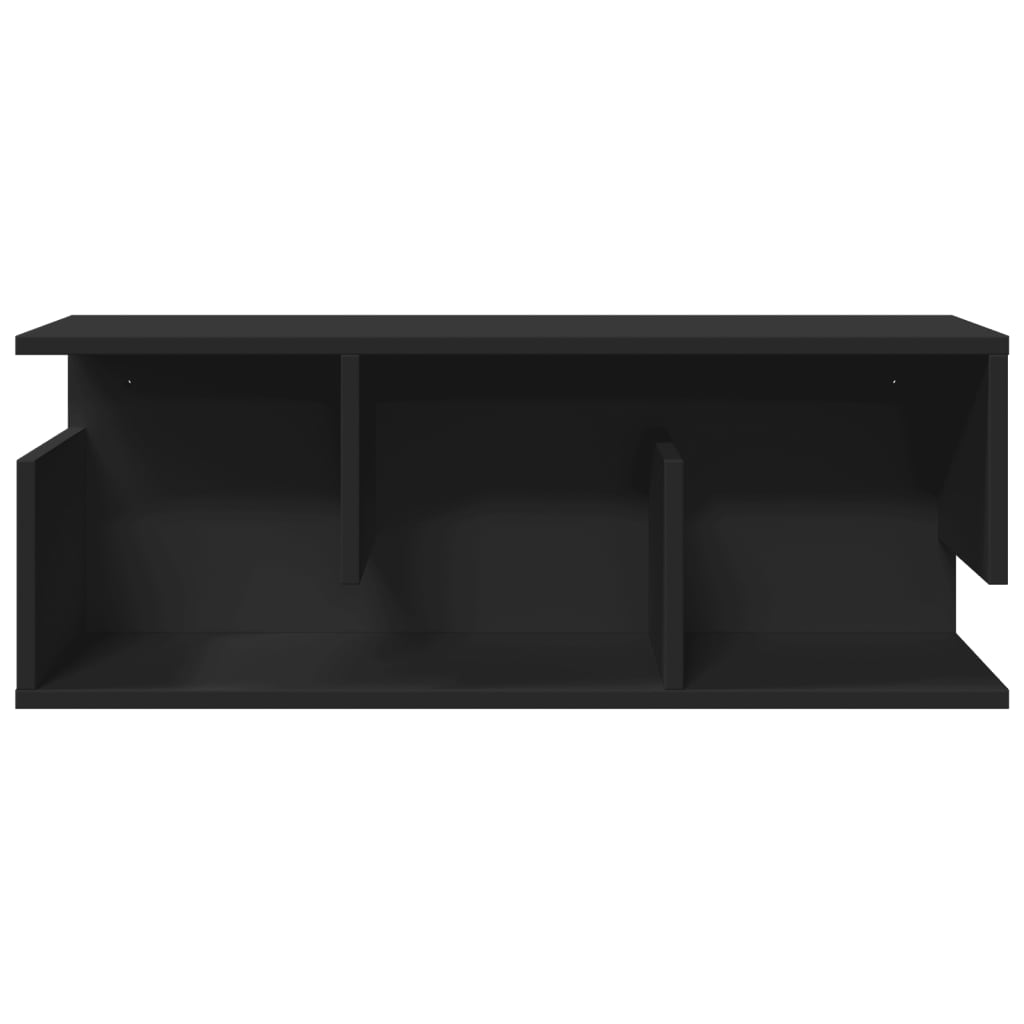 Wandkast 80x20x30 cm bewerkt hout zwart is nu te koop bij PeponiXL, paradijselijk wonen!