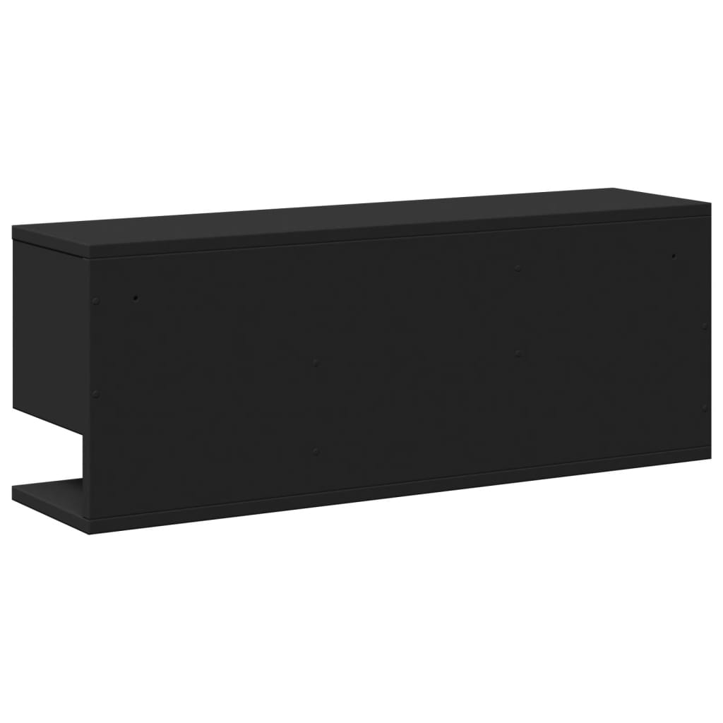 Wandkast 80x20x30 cm bewerkt hout zwart is nu te koop bij PeponiXL, paradijselijk wonen!