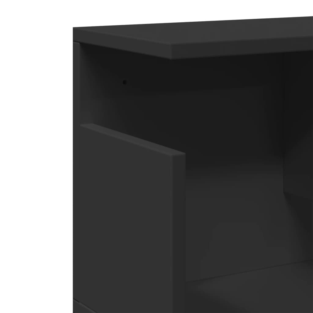 Wandkast 80x20x30 cm bewerkt hout zwart is nu te koop bij PeponiXL, paradijselijk wonen!