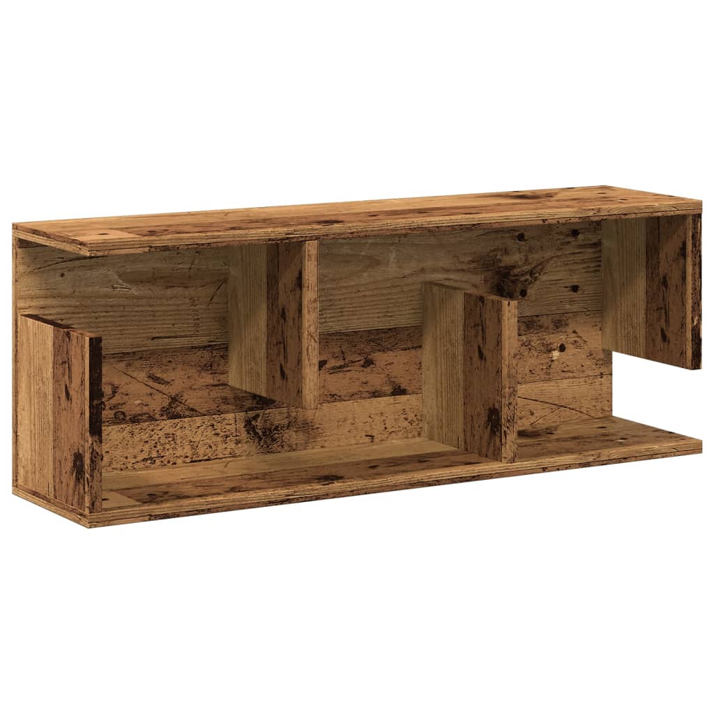 Wandkast 80x20x30 cm bewerkt hout oud houtkleurig is nu te koop bij PeponiXL, paradijselijk wonen!