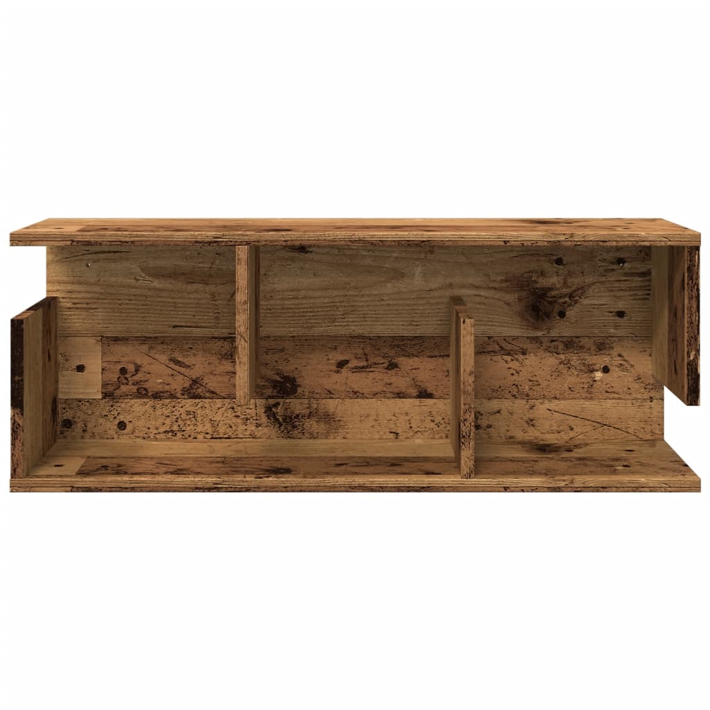 Wandkast 80x20x30 cm bewerkt hout oud houtkleurig is nu te koop bij PeponiXL, paradijselijk wonen!