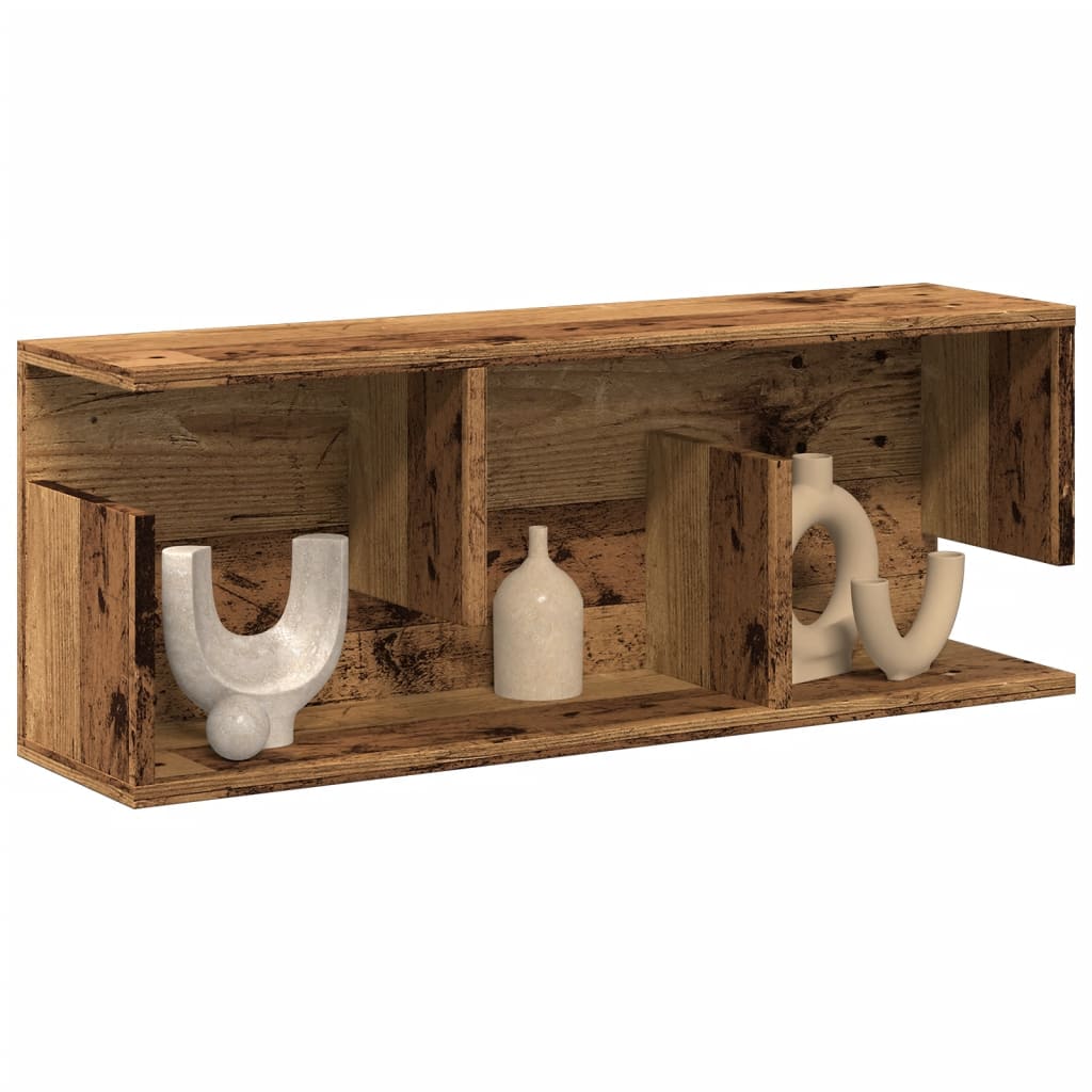 Wandkast 80x20x30 cm bewerkt hout oud houtkleurig is nu te koop bij PeponiXL, paradijselijk wonen!