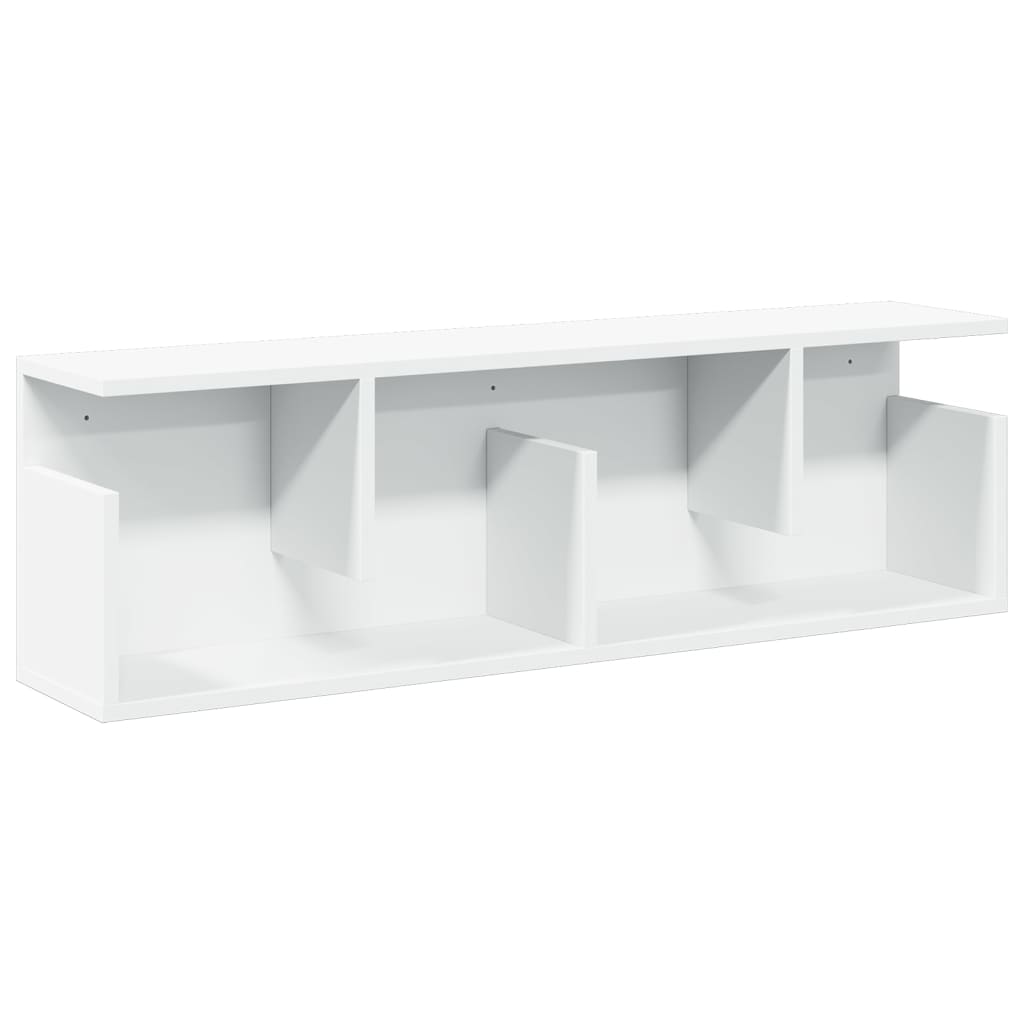 Wandkast 100x20x30 cm bewerkt hout wit is nu te koop bij PeponiXL, paradijselijk wonen!