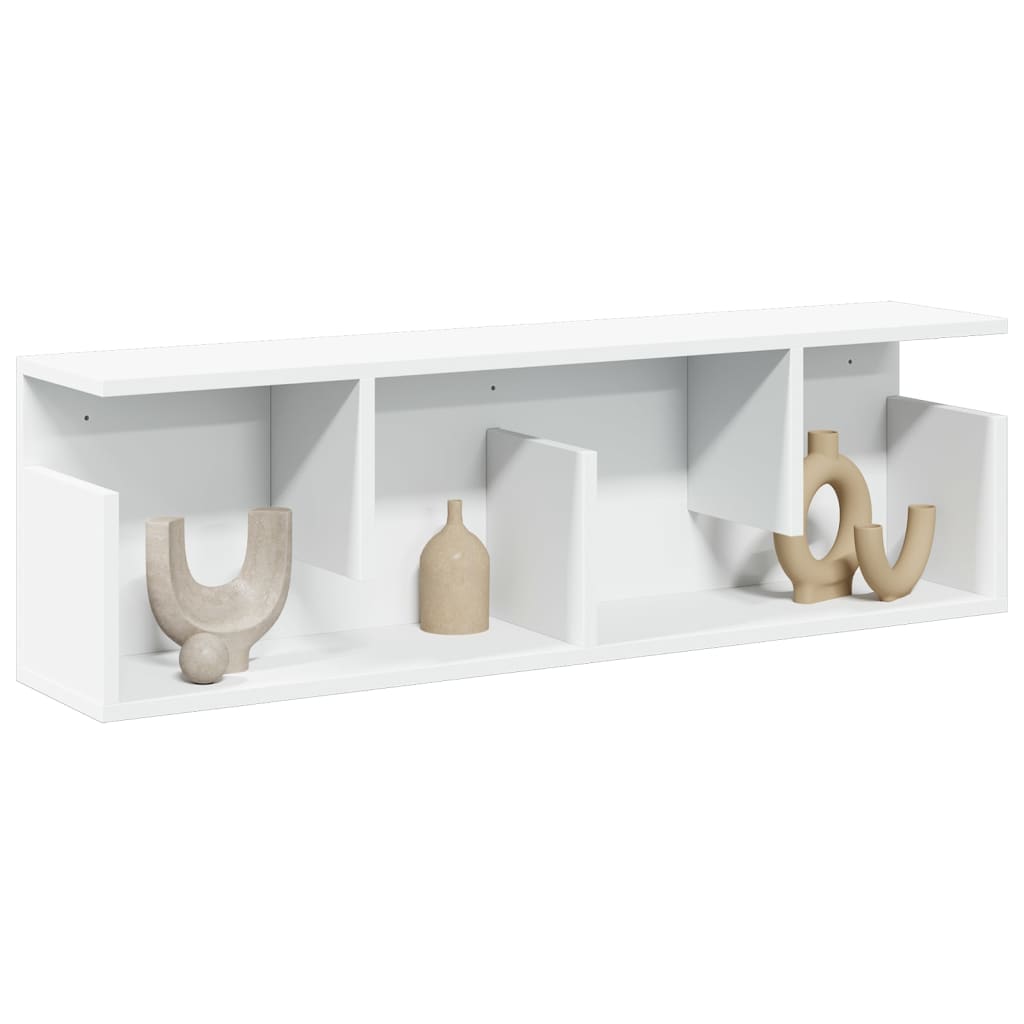 Wandkast 100x20x30 cm bewerkt hout wit is nu te koop bij PeponiXL, paradijselijk wonen!