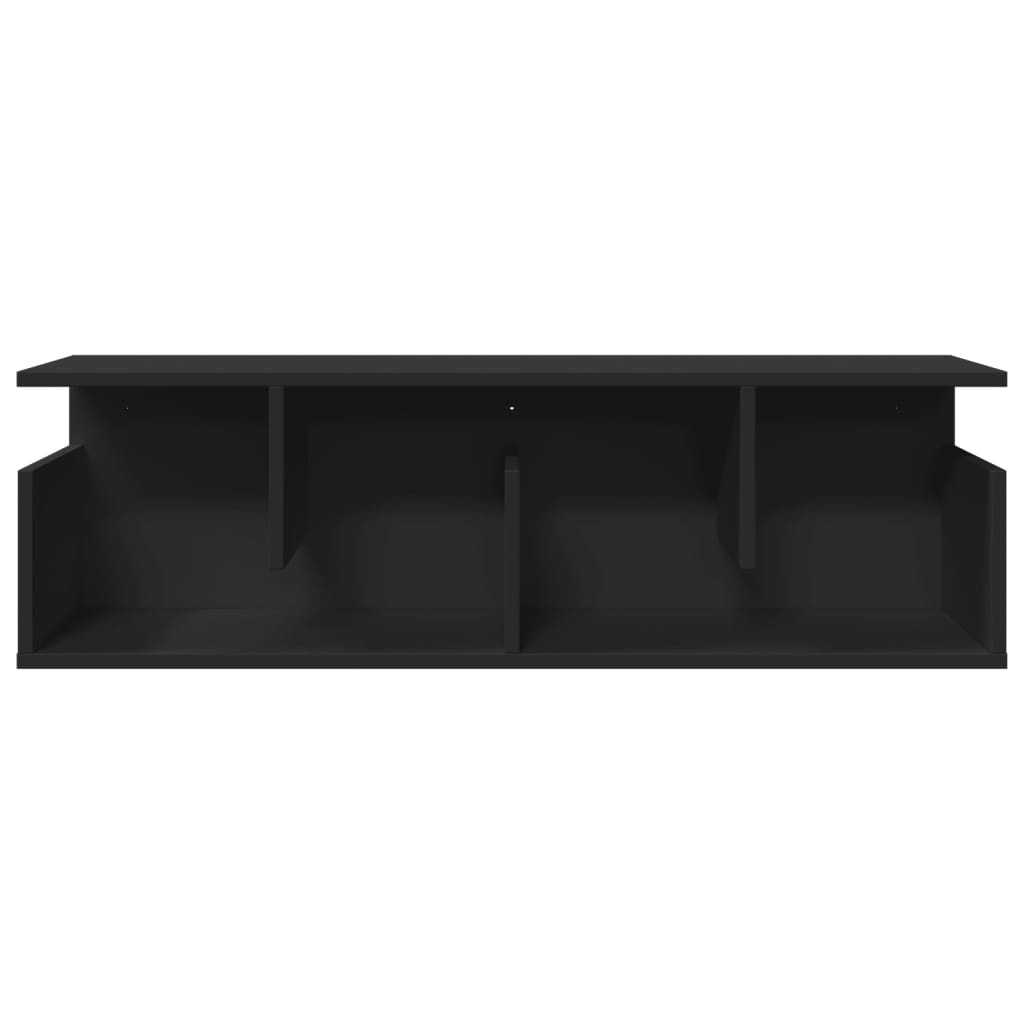 Wandkast 100x20x30 cm bewerkt hout zwart is nu te koop bij PeponiXL, paradijselijk wonen!