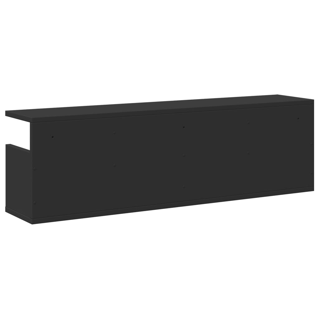 Wandkast 100x20x30 cm bewerkt hout zwart is nu te koop bij PeponiXL, paradijselijk wonen!