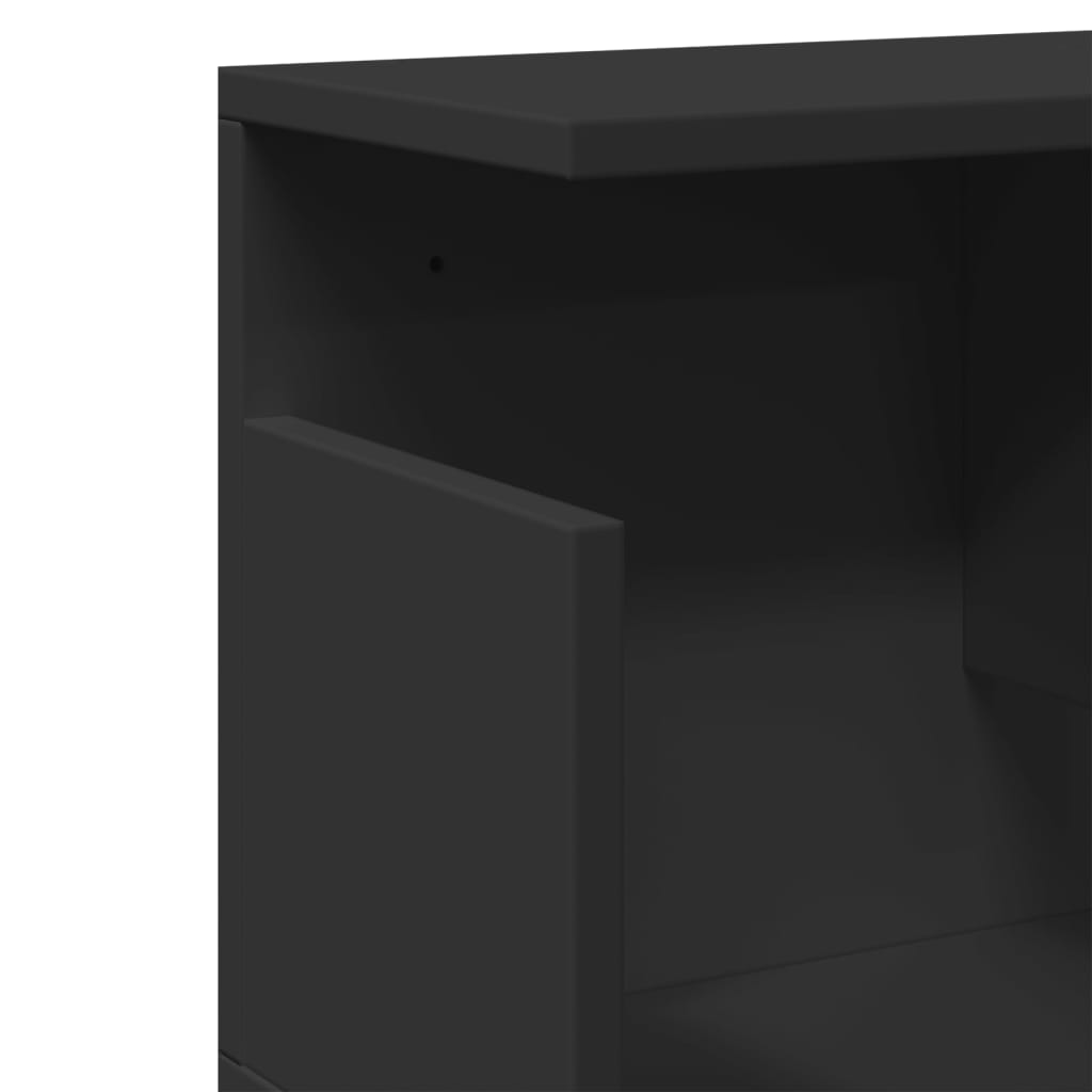 Wandkast 100x20x30 cm bewerkt hout zwart is nu te koop bij PeponiXL, paradijselijk wonen!