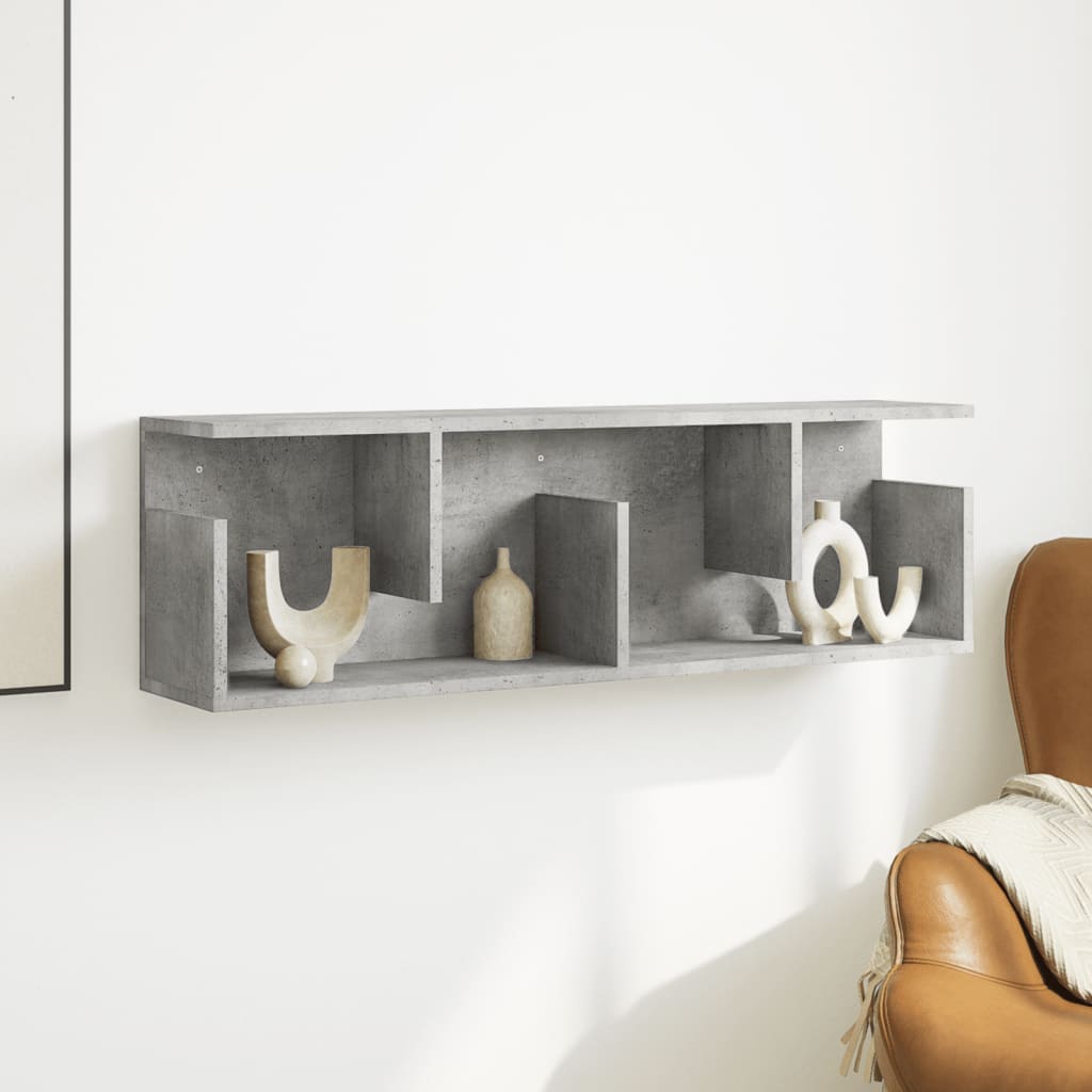 Wandkast 100x20x30 cm bewerkt hout betongrijs is nu te koop bij PeponiXL, paradijselijk wonen!