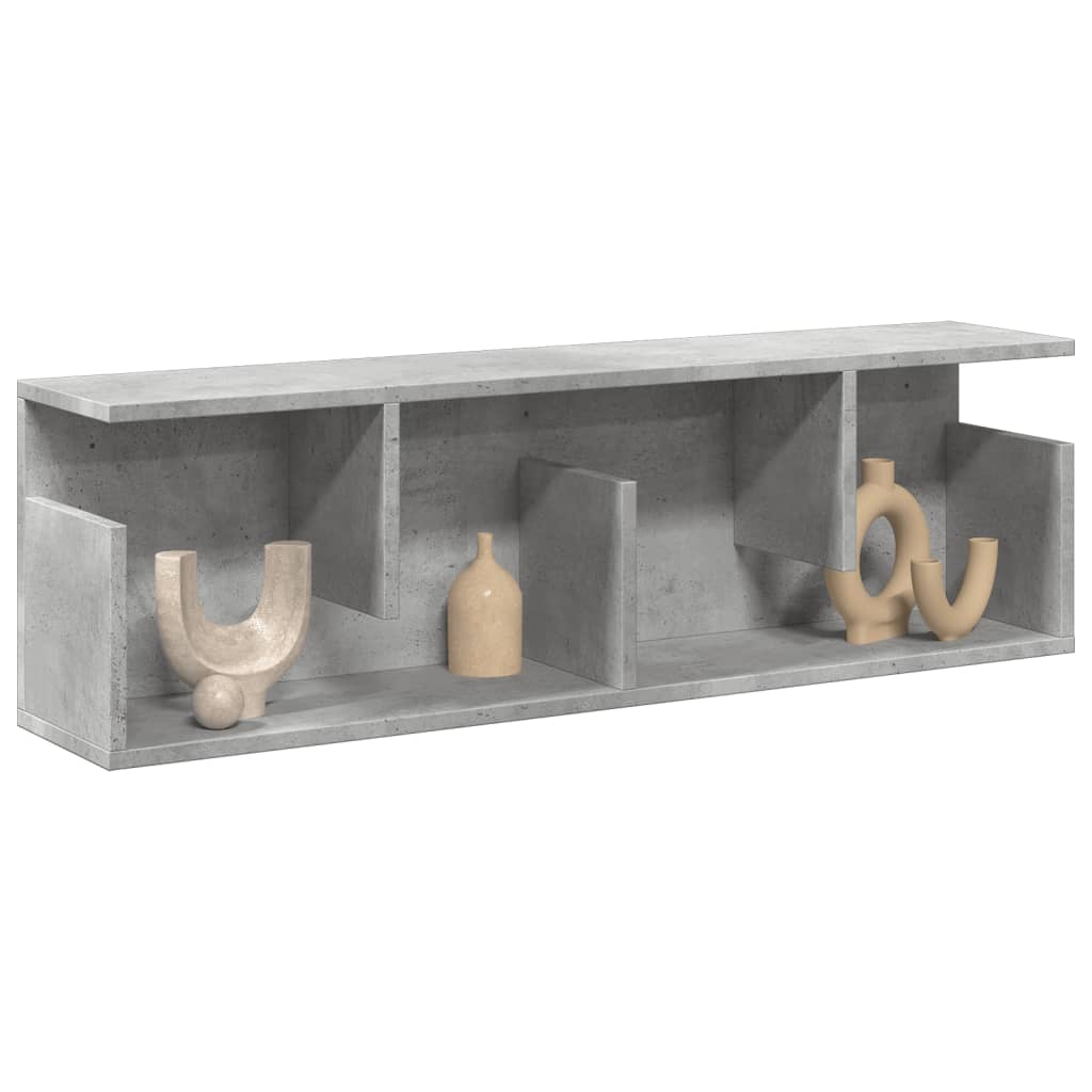 Wandkast 100x20x30 cm bewerkt hout betongrijs is nu te koop bij PeponiXL, paradijselijk wonen!