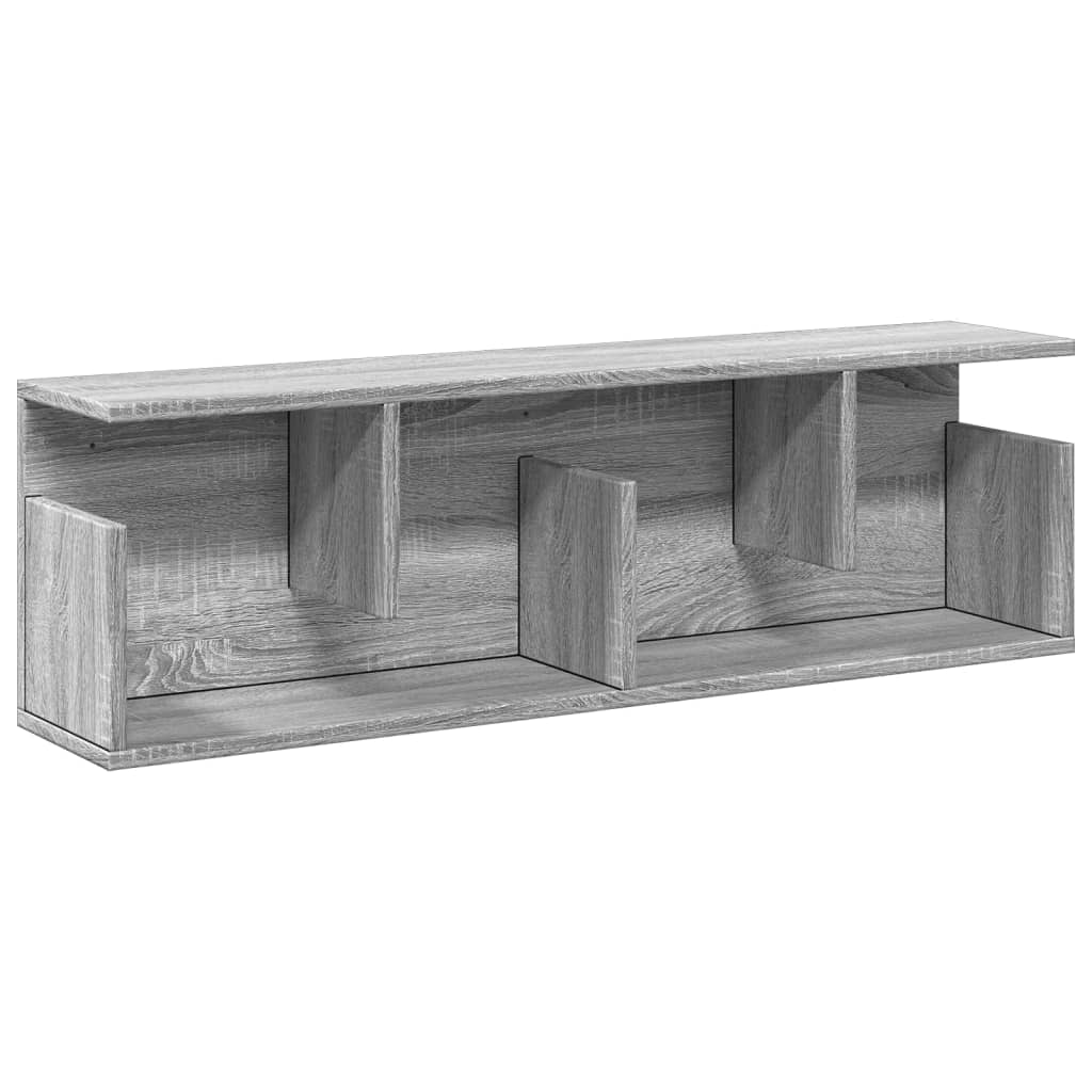 Wandkast 100x20x30 cm bewerkt hout grijs sonoma eikenkleurig is nu te koop bij PeponiXL, paradijselijk wonen!