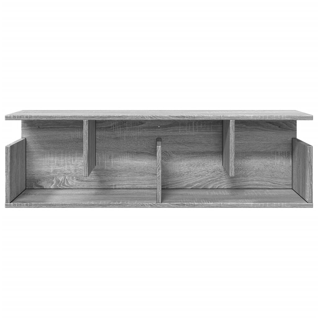 Wandkast 100x20x30 cm bewerkt hout grijs sonoma eikenkleurig is nu te koop bij PeponiXL, paradijselijk wonen!