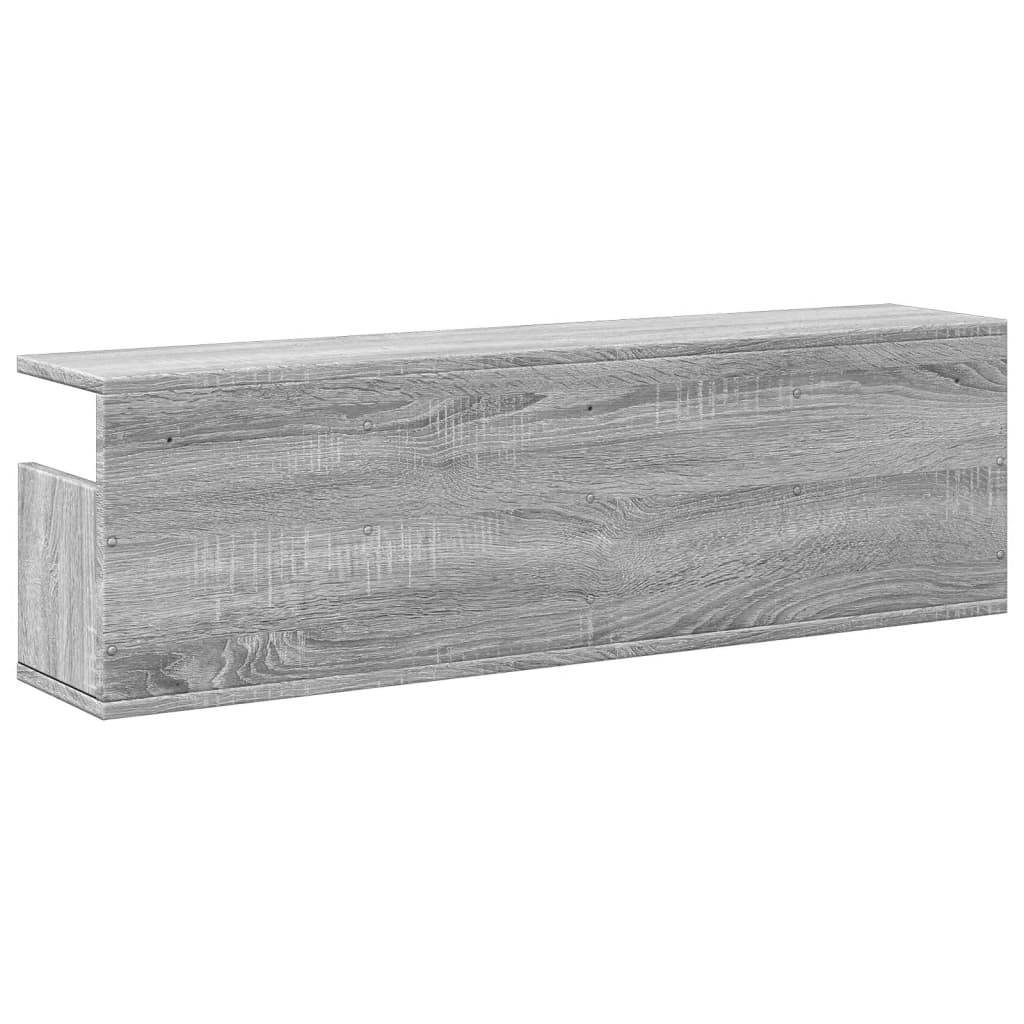 Wandkast 100x20x30 cm bewerkt hout grijs sonoma eikenkleurig is nu te koop bij PeponiXL, paradijselijk wonen!