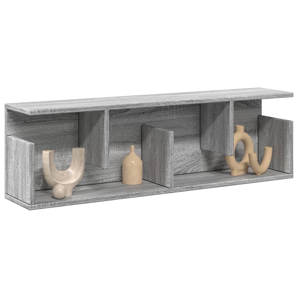 Wandkast 100x20x30 cm bewerkt hout grijs sonoma eikenkleurig is nu te koop bij PeponiXL, paradijselijk wonen!