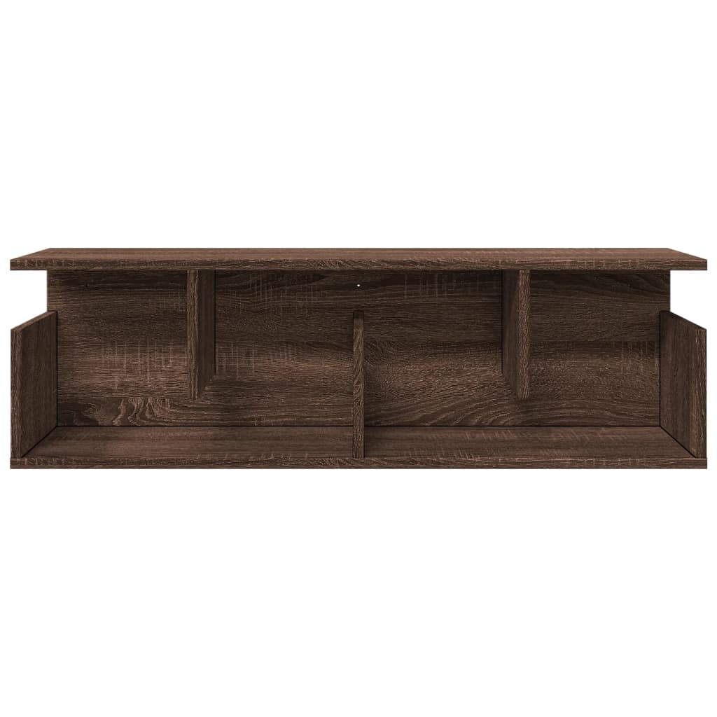 Wandkast 100x20x30 cm bewerkt hout bruin eikenkleur is nu te koop bij PeponiXL, paradijselijk wonen!