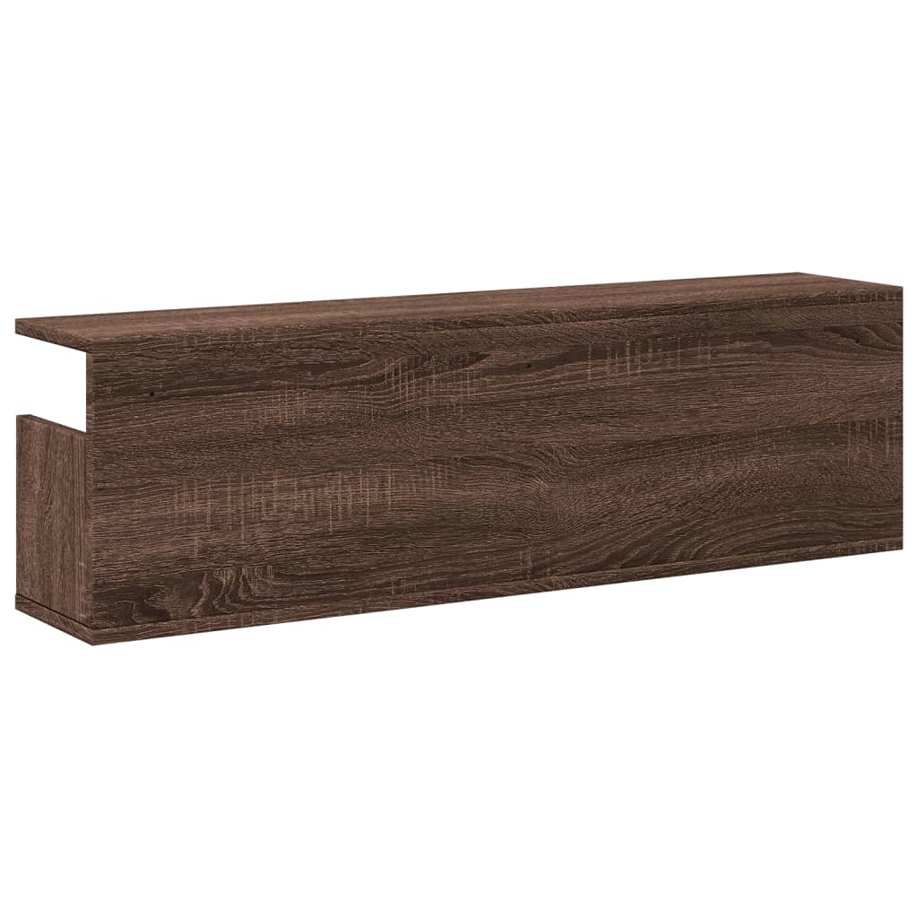 Wandkast 100x20x30 cm bewerkt hout bruin eikenkleur is nu te koop bij PeponiXL, paradijselijk wonen!