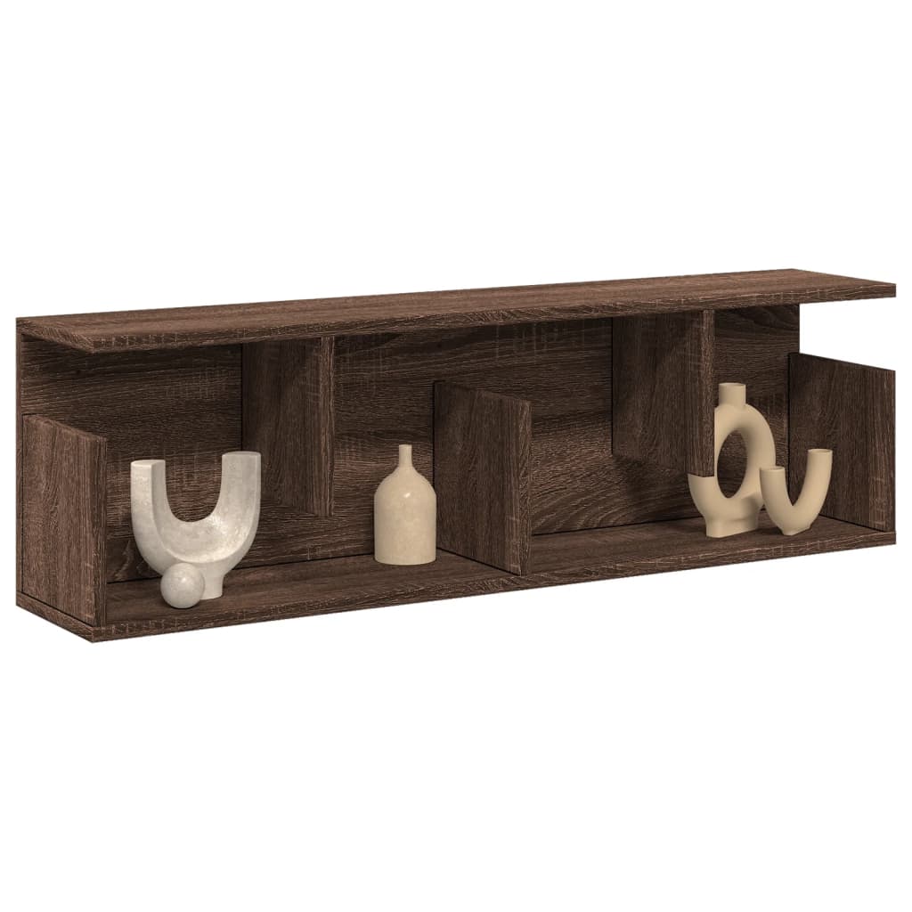 Wandkast 100x20x30 cm bewerkt hout bruin eikenkleur is nu te koop bij PeponiXL, paradijselijk wonen!