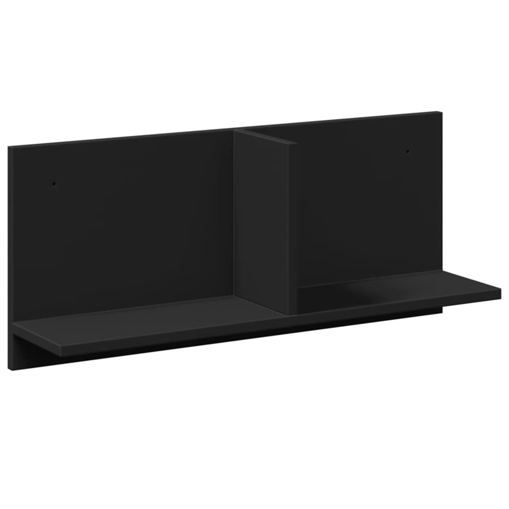 Wandkast 70x16,5x30 cm bewerkt hout zwart is nu te koop bij PeponiXL, paradijselijk wonen!