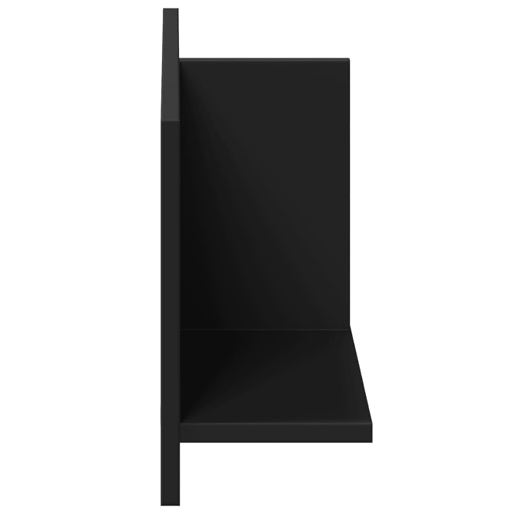 Wandkast 70x16,5x30 cm bewerkt hout zwart is nu te koop bij PeponiXL, paradijselijk wonen!