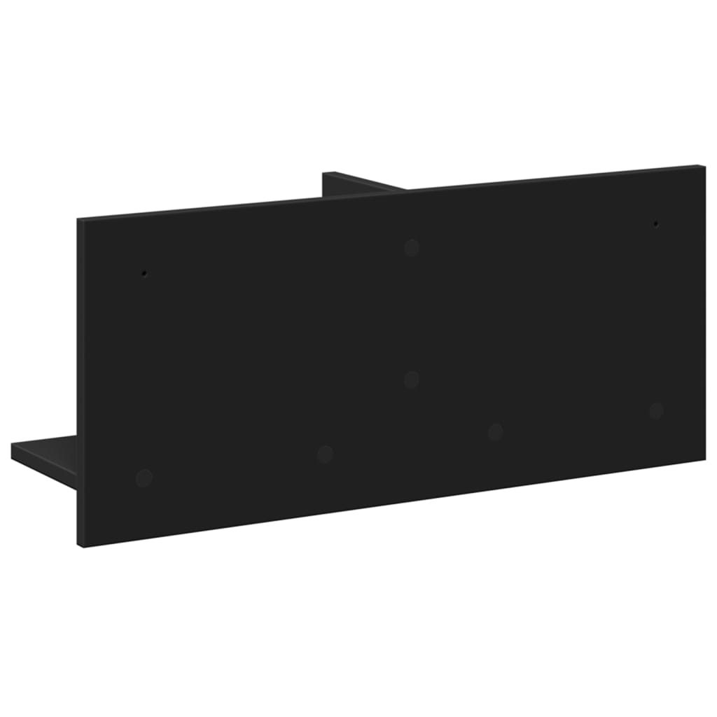 Wandkast 70x16,5x30 cm bewerkt hout zwart is nu te koop bij PeponiXL, paradijselijk wonen!