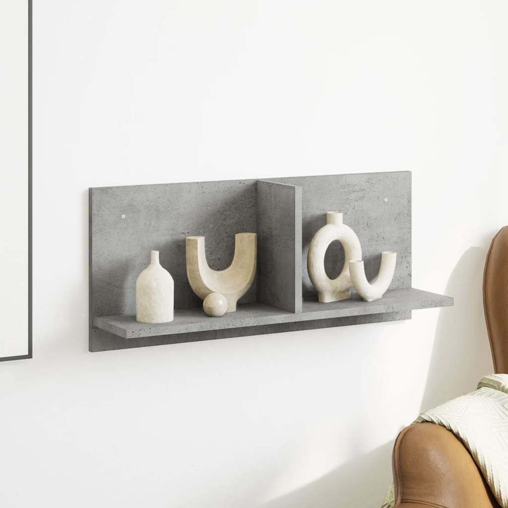 Wandkast 70x16,5x30 cm bewerkt hout betongrijs is nu te koop bij PeponiXL, paradijselijk wonen!