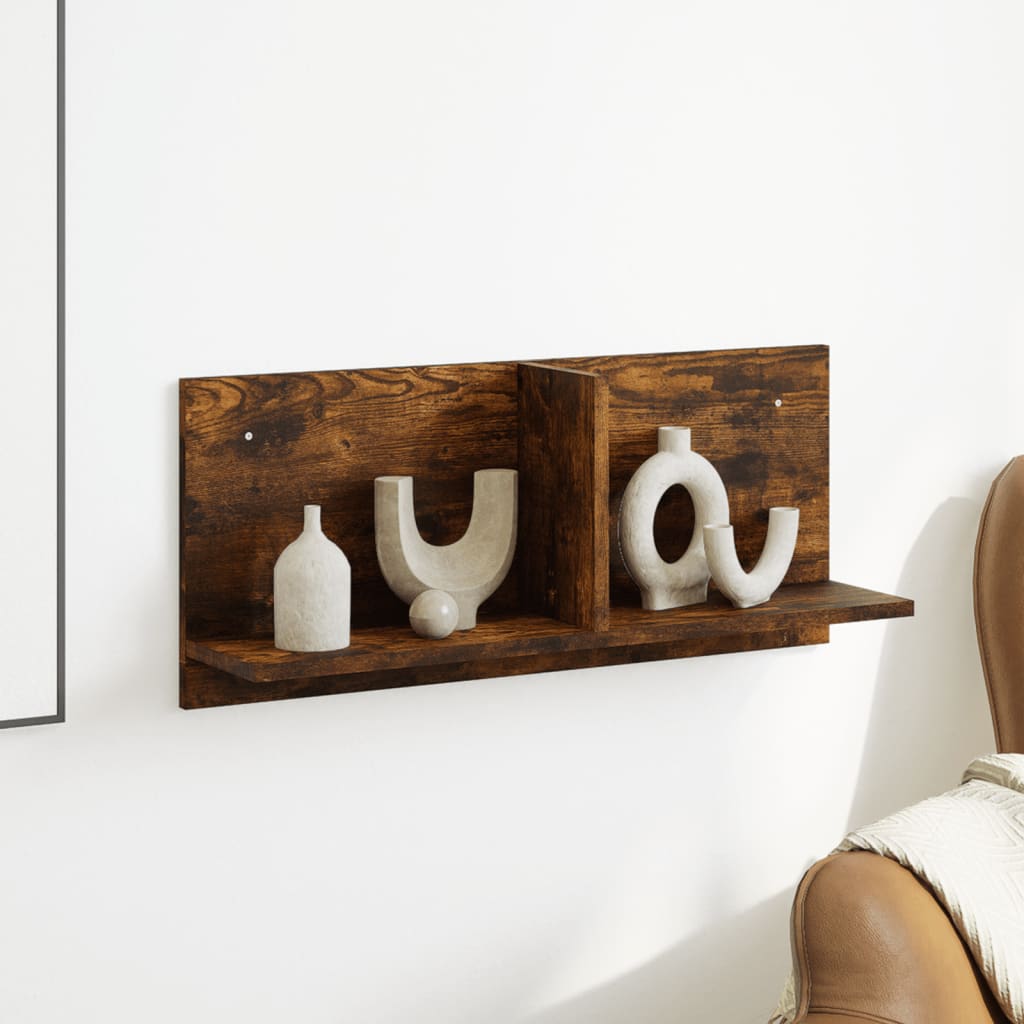 Wandkast 70x16,5x30 cm bewerkt hout gerookt eikenkleurig is nu te koop bij PeponiXL, paradijselijk wonen!
