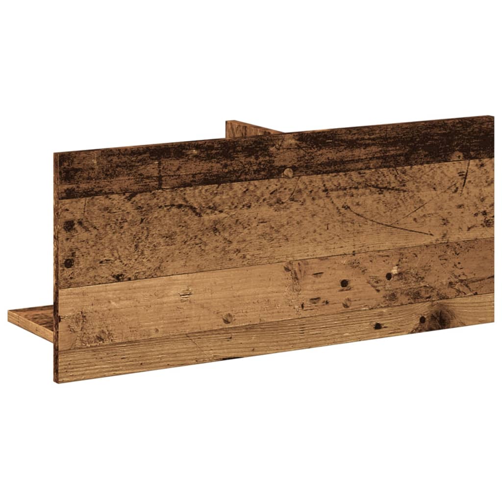 Wandkast 70x16,5x30 cm bewerkt hout oud houtkleurig is nu te koop bij PeponiXL, paradijselijk wonen!