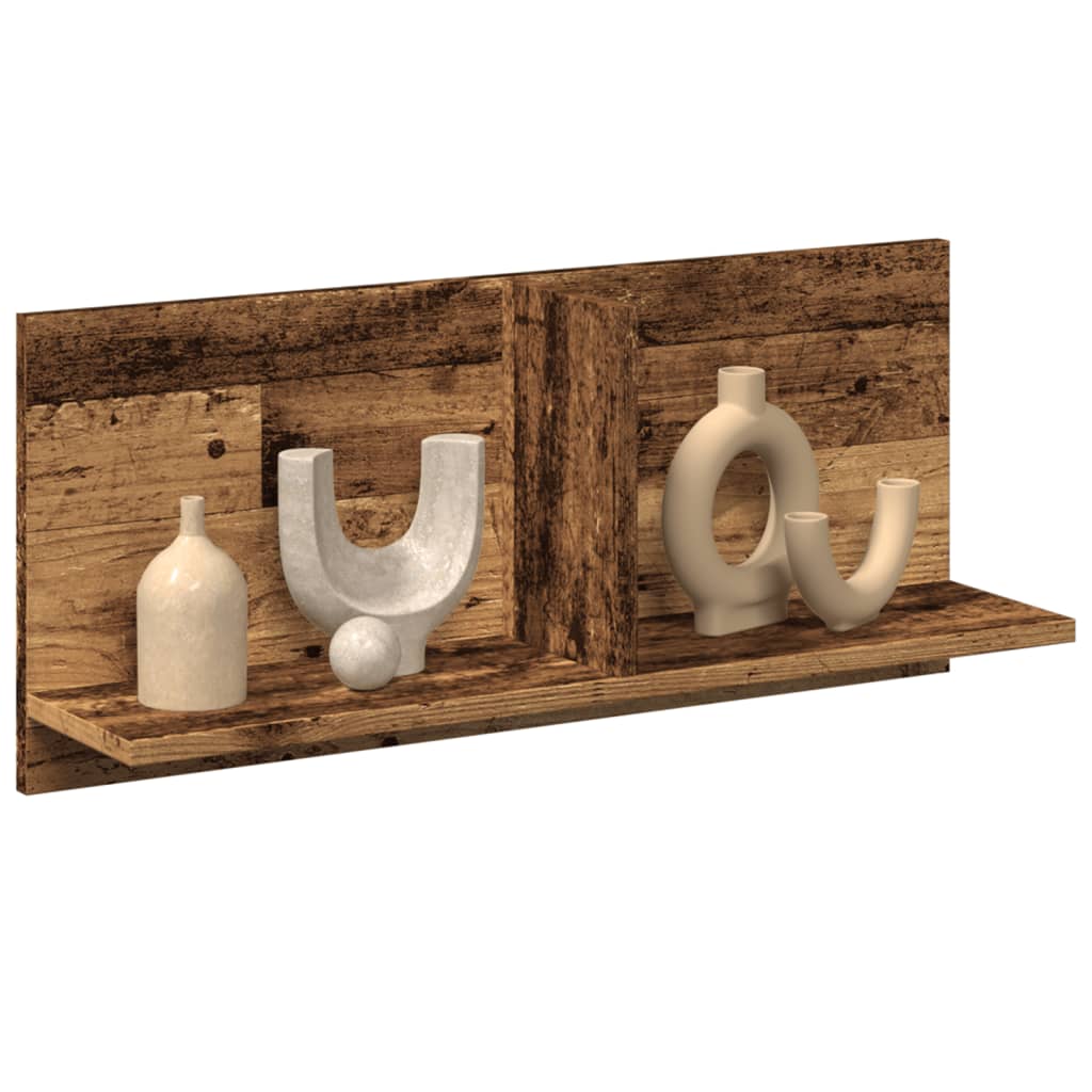 Wandkast 70x16,5x30 cm bewerkt hout oud houtkleurig is nu te koop bij PeponiXL, paradijselijk wonen!