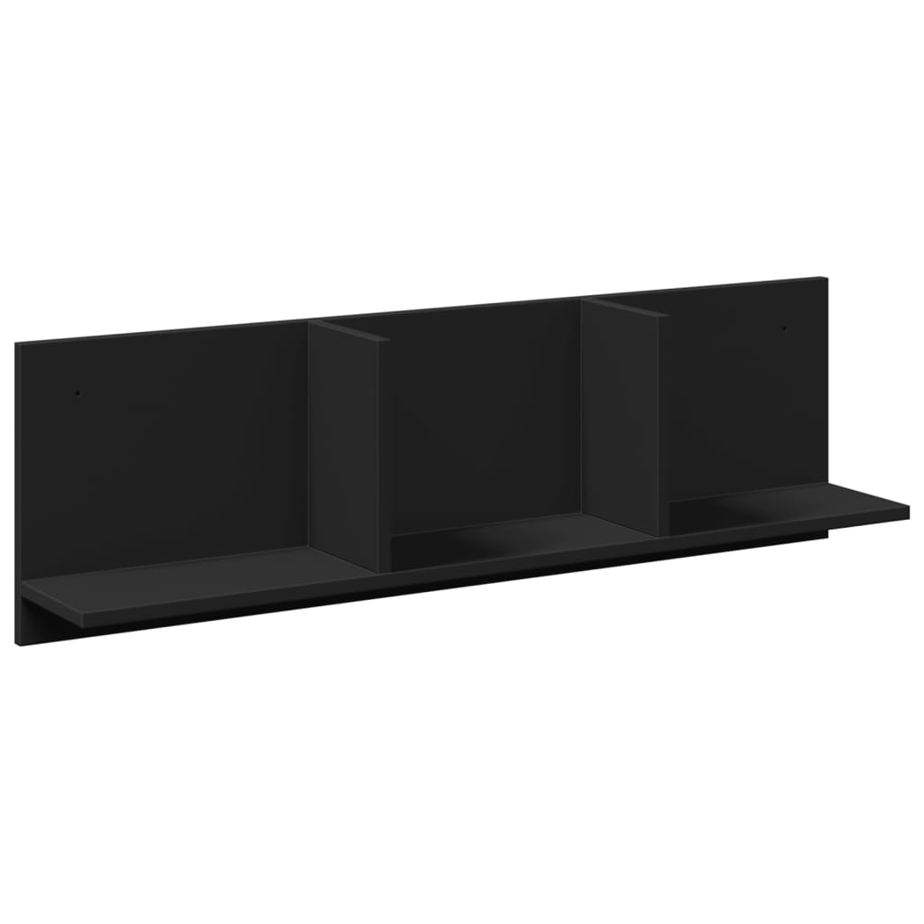 Wandkast 100x16,5x30 cm bewerkt hout zwart is nu te koop bij PeponiXL, paradijselijk wonen!