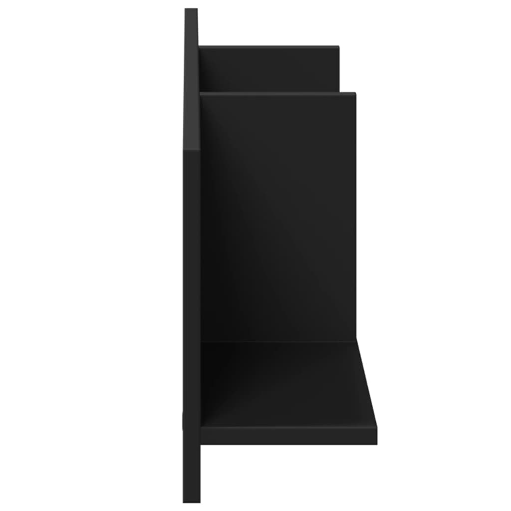 Wandkast 100x16,5x30 cm bewerkt hout zwart is nu te koop bij PeponiXL, paradijselijk wonen!