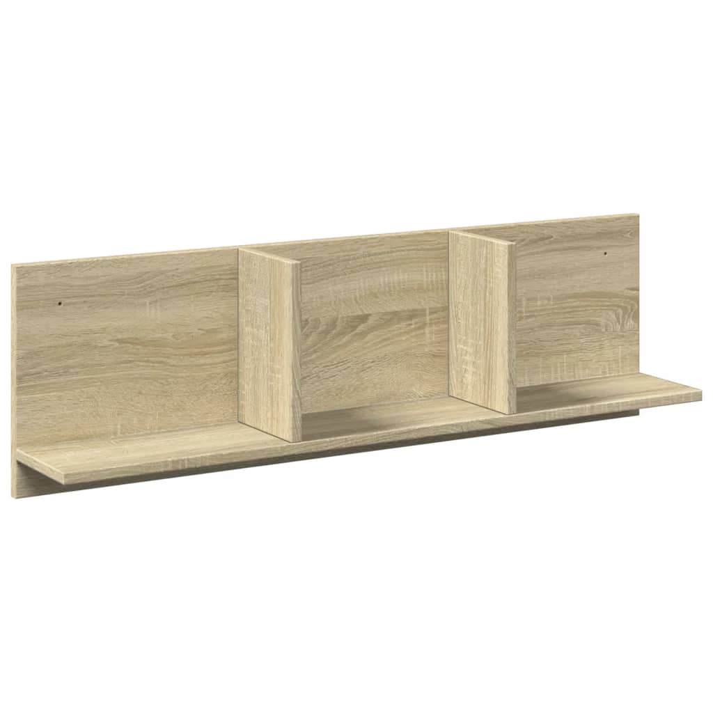 Wandkast 100x16,5x30 cm bewerkt hout sonoma eikenkleurig is nu te koop bij PeponiXL, paradijselijk wonen!