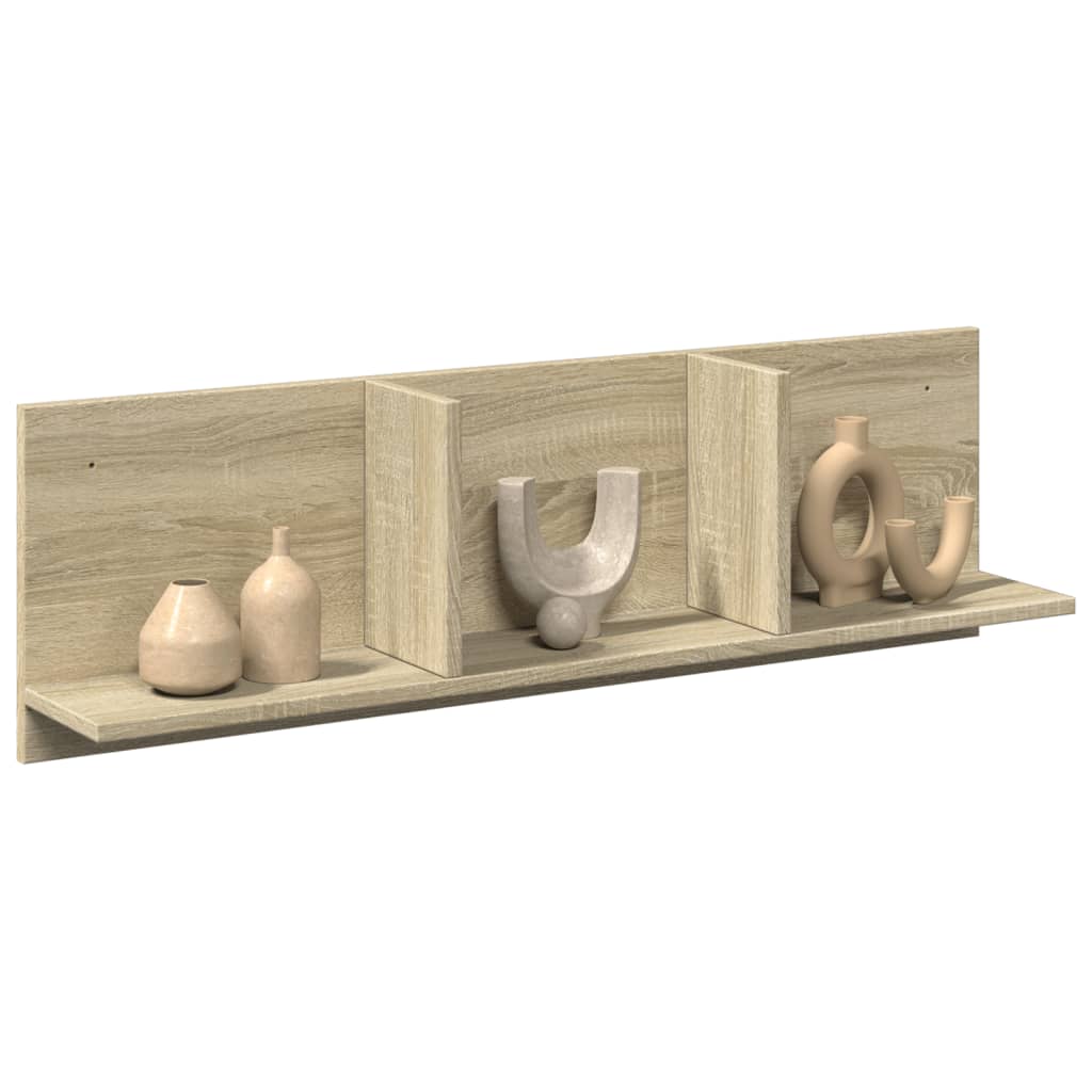 Wandkast 100x16,5x30 cm bewerkt hout sonoma eikenkleurig is nu te koop bij PeponiXL, paradijselijk wonen!