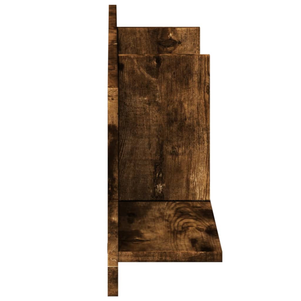 Wandkast 100x16,5x30 cm bewerkt hout gerookt eikenkleurig is nu te koop bij PeponiXL, paradijselijk wonen!