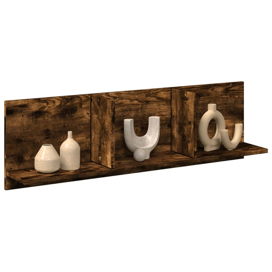 Wandkast 100x16,5x30 cm bewerkt hout gerookt eikenkleurig is nu te koop bij PeponiXL, paradijselijk wonen!