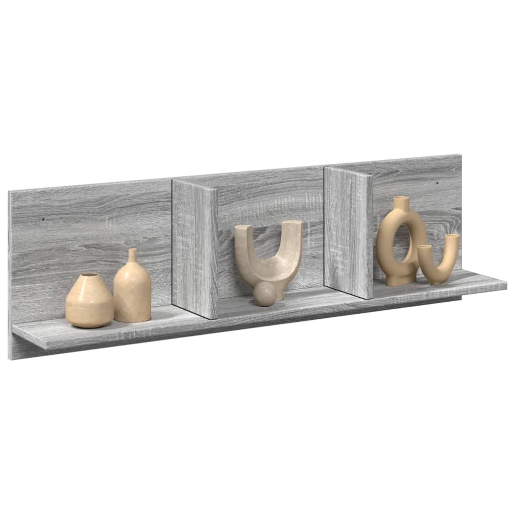 Wandkast 100x16,5x30 cm bewerkt hout grijs sonoma eikenkleurig is nu te koop bij PeponiXL, paradijselijk wonen!