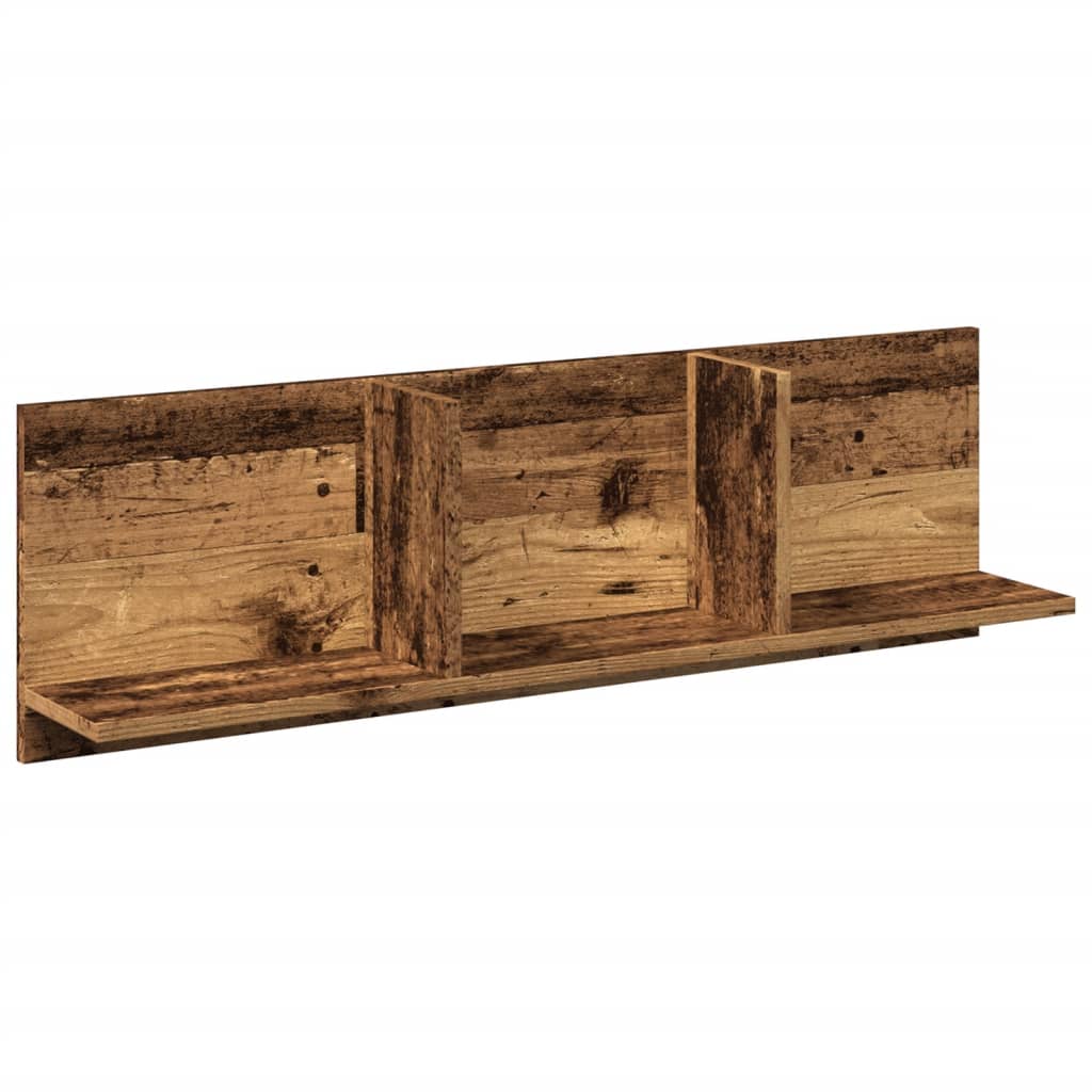 Wandkast 100x16,5x30 cm bewerkt hout oud houtkleurig is nu te koop bij PeponiXL, paradijselijk wonen!