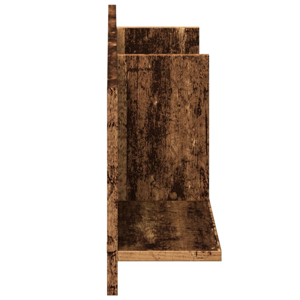 Wandkast 100x16,5x30 cm bewerkt hout oud houtkleurig is nu te koop bij PeponiXL, paradijselijk wonen!