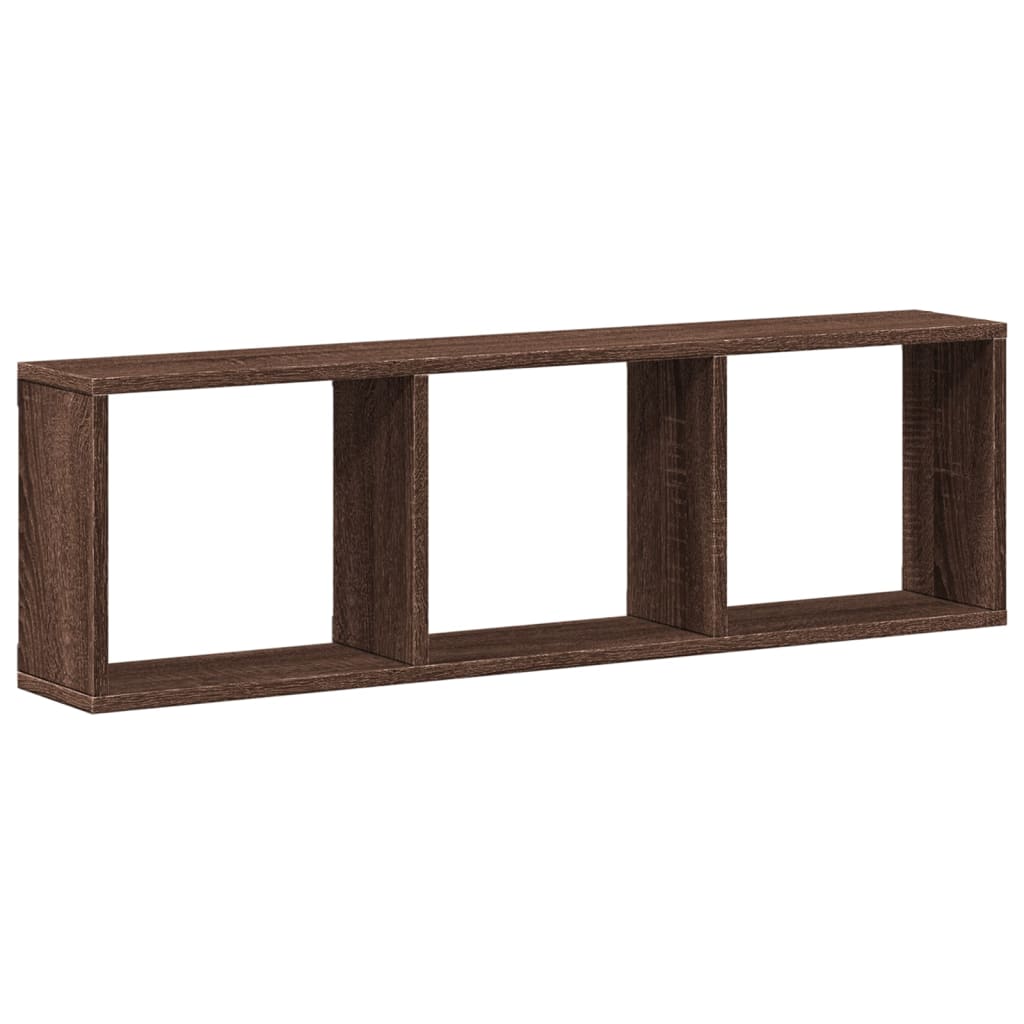 Wandkast 100x16x30 cm bewerkt hout bruin eikenkleur is nu te koop bij PeponiXL, paradijselijk wonen!