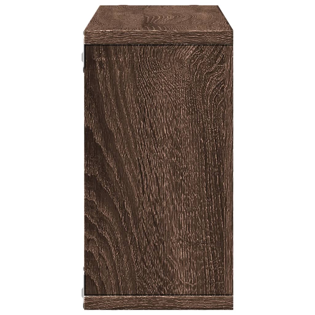 Wandkast 100x16x30 cm bewerkt hout bruin eikenkleur is nu te koop bij PeponiXL, paradijselijk wonen!