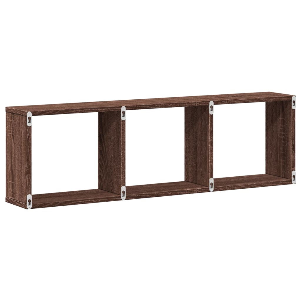 Wandkast 100x16x30 cm bewerkt hout bruin eikenkleur is nu te koop bij PeponiXL, paradijselijk wonen!