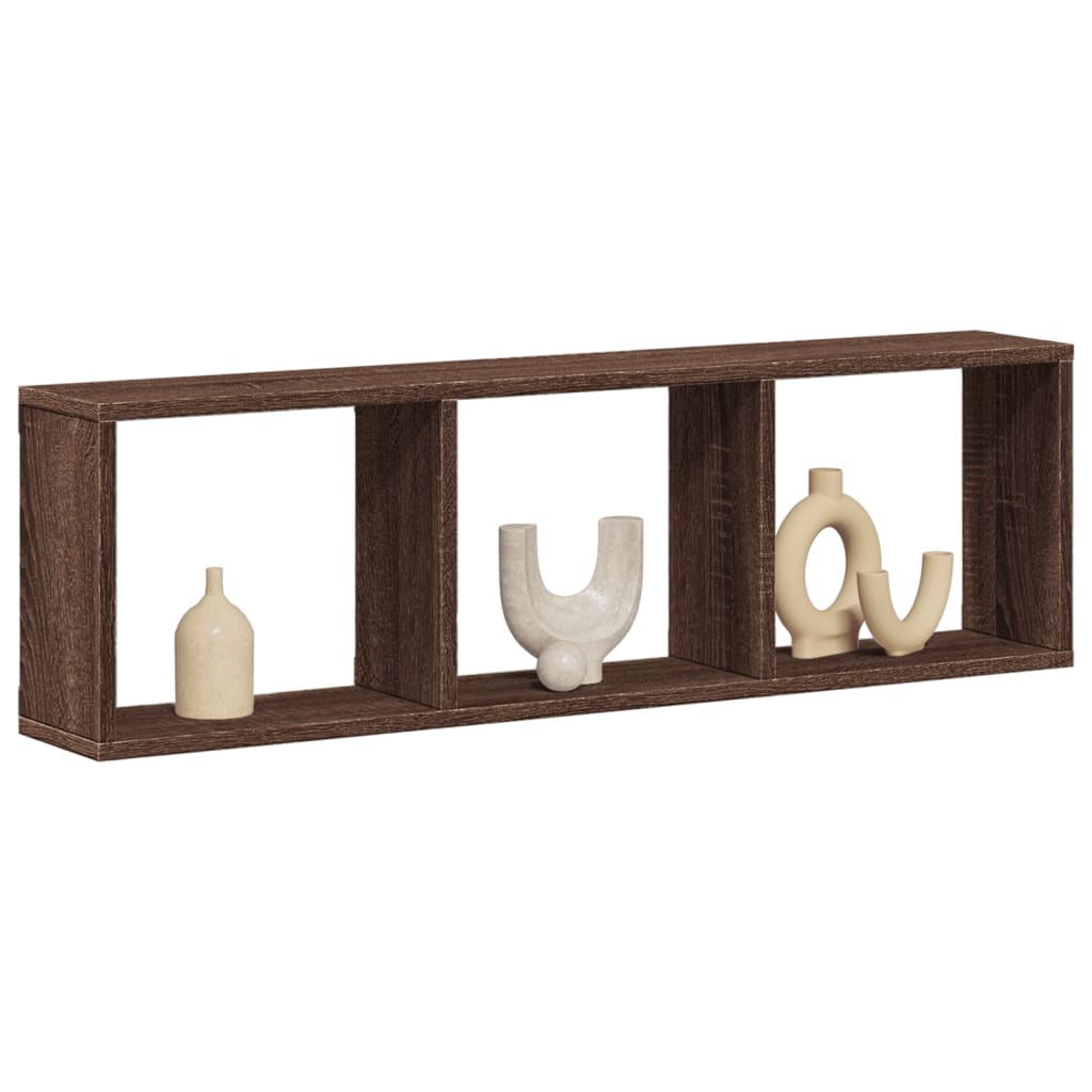 Wandkast 100x16x30 cm bewerkt hout bruin eikenkleur is nu te koop bij PeponiXL, paradijselijk wonen!