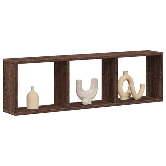 Wandkast 100x16x30 cm bewerkt hout bruin eikenkleur is nu te koop bij PeponiXL, paradijselijk wonen!