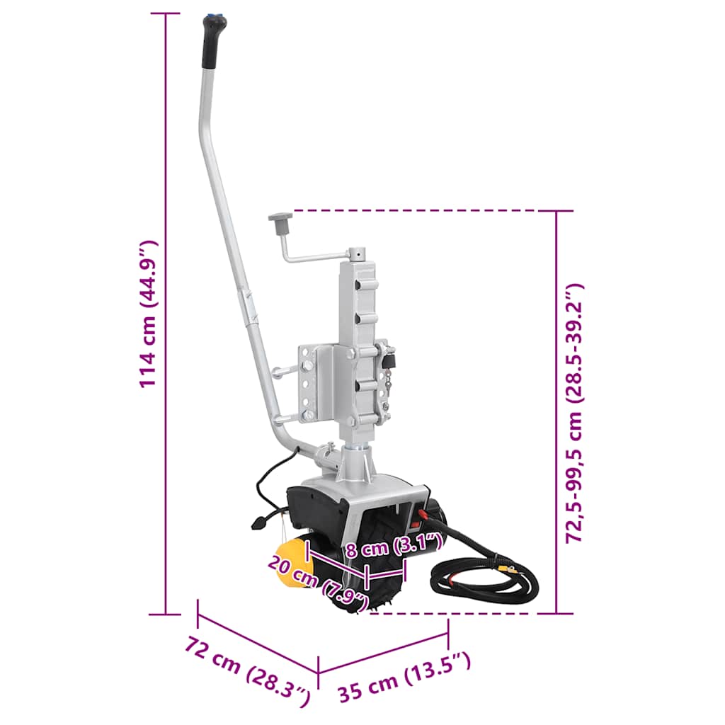 Aanhangwagenkrikwiel 12 V 550 W Aluminium is nu te koop bij PeponiXL, paradijselijk wonen!