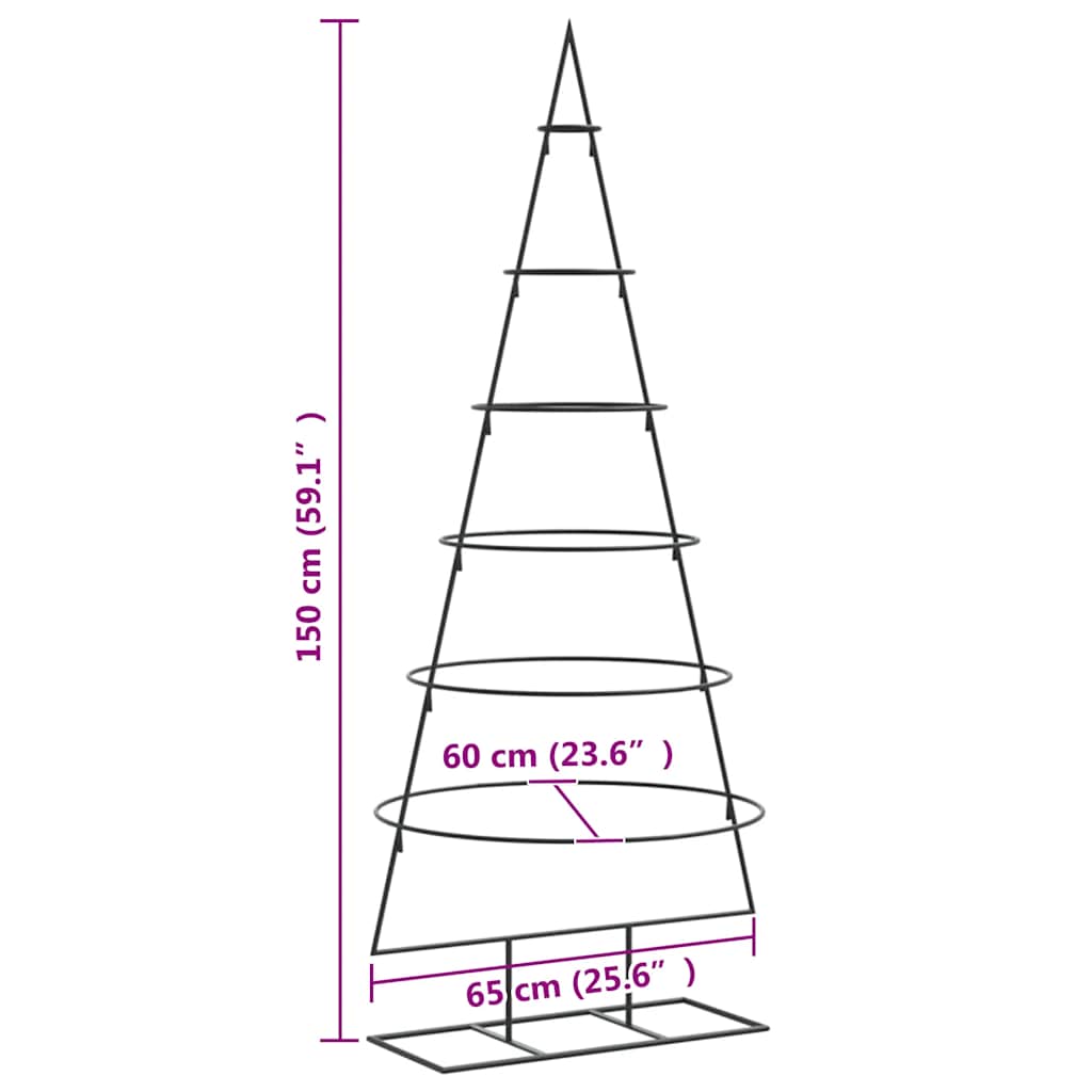Kerstdecoratie kerstboom 150 cm metaal zwart is nu te koop bij PeponiXL, paradijselijk wonen!