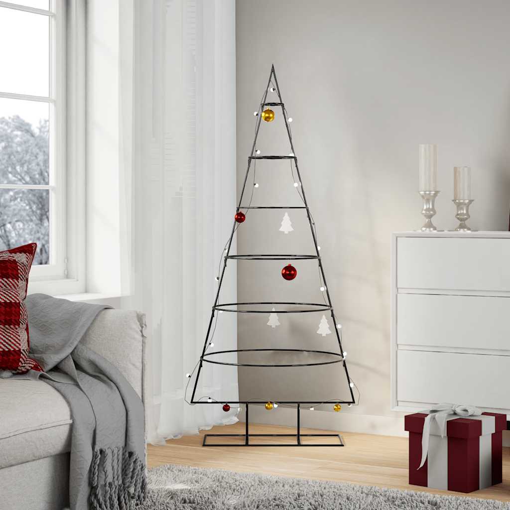 Kerstdecoratie kerstboom 150 cm metaal zwart is nu te koop bij PeponiXL, paradijselijk wonen!