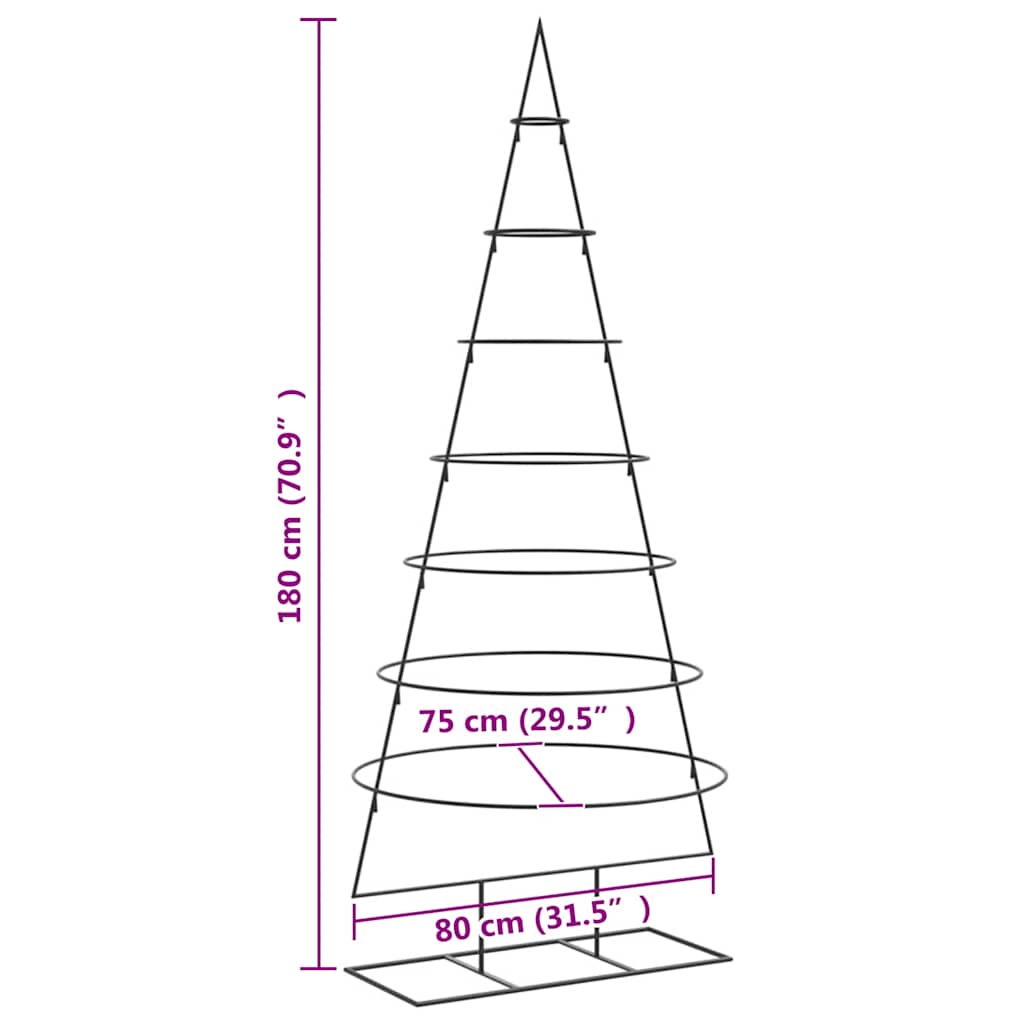 Kerstdecoratie kerstboom 180 cm metaal zwart is nu te koop bij PeponiXL, paradijselijk wonen!