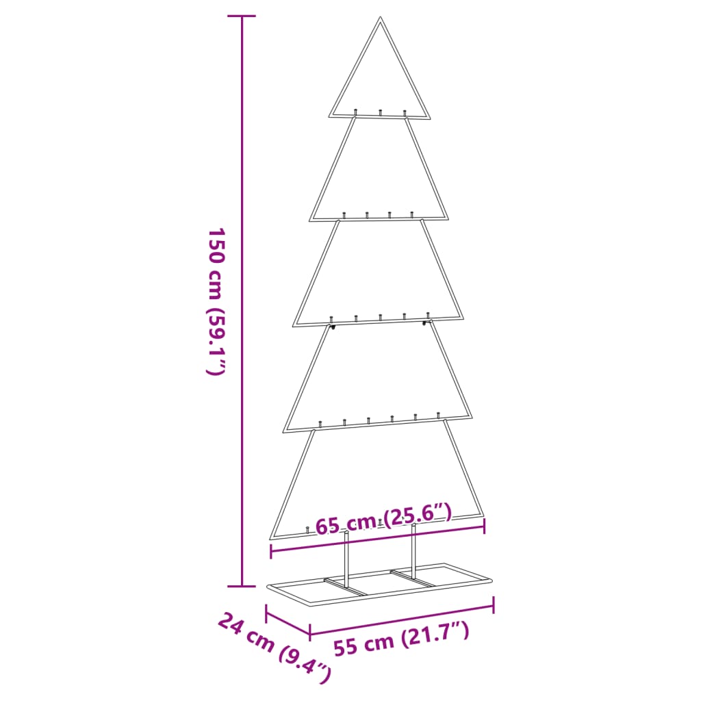Kerstdecoratie kerstboom 150 cm metaal zwart is nu te koop bij PeponiXL, paradijselijk wonen!
