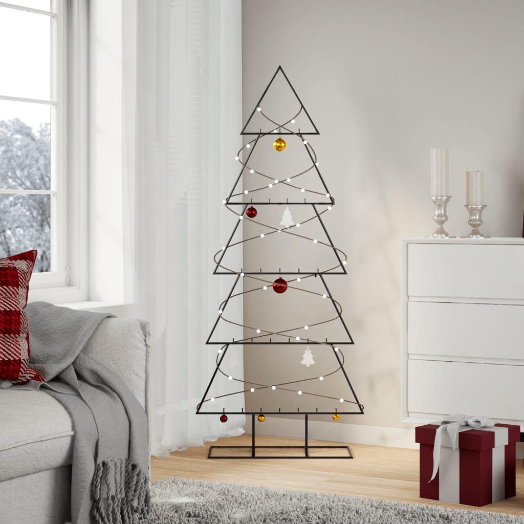 Kerstdecoratie kerstboom 150 cm metaal zwart is nu te koop bij PeponiXL, paradijselijk wonen!